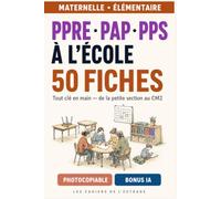 PPRE PAP PPS à l'école: 50 fiches tout n main pour les professeurs des écoles : repérer, décider, rédiger et faire vivre les plans d'accompagnement, de la petite section au CM2