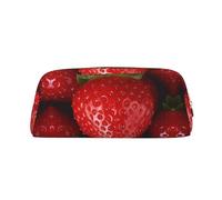 PPTHSNVB Astuccio rosso fragola matita astuccio con cerniera astuccio matita grande capacità astuccio in pelle astuccio portatile trucco per donne uomini