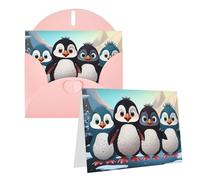 PPTHSNVB Biglietti di auguri con busta, biglietti vuoti con cinque simpatici pinguini, divertente biglietto di ringraziamento, 10,2 x 15,2 cm, biglietto di auguri vuoto per insegnanti di nozze, San