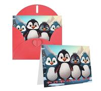 PPTHSNVB Biglietti di auguri con busta, biglietti vuoti con cinque simpatici pinguini, divertente biglietto di ringraziamento, 10,2 x 15,2 cm, biglietto di auguri vuoto per insegnanti di nozze, San