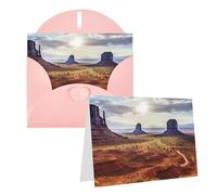 PPTHSNVB Biglietti di auguri con busta, biglietti vuoti con paesaggio della Monument Valley, divertente biglietto di ringraziamento 10,2 x 15,2 cm, biglietto di compleanno per insegnanti di nozze, San