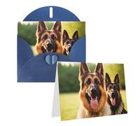 PPTHSNVB Biglietti di auguri con busta, biglietti vuoti con scritta "Happy German Shepherd", 10,2 x 15,2 cm, biglietti di auguri vuoti per insegnanti di matrimonio, San Valentino, feste