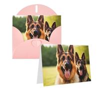 PPTHSNVB Biglietti di auguri con busta, biglietti vuoti con scritta "Happy German Shepherd", 10,2 x 15,2 cm, biglietti di auguri vuoti per insegnanti di matrimonio, San Valentino, feste