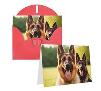 PPTHSNVB Biglietti di auguri con busta, biglietti vuoti con scritta "Happy German Shepherd", 10,2 x 15,2 cm, biglietti di auguri vuoti per insegnanti di matrimonio, San Valentino, feste