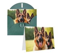 PPTHSNVB Biglietti di auguri con busta, biglietti vuoti con scritta "Happy German Shepherd", 10,2 x 15,2 cm, biglietti di auguri vuoti per insegnanti di matrimonio, San Valentino, feste