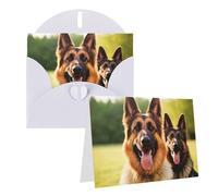 PPTHSNVB Biglietti di auguri con busta, biglietti vuoti con scritta "Happy German Shepherd", 10,2 x 15,2 cm, biglietti di auguri vuoti per insegnanti di matrimonio, San Valentino, feste