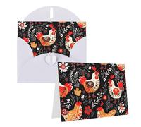 PPTHSNVB Biglietti di auguri con busta, biglietti vuoti con simpatico gallo, galline, biglietto di ringraziamento, 10,2 x 15,2 cm, biglietto di auguri vuoto per insegnanti di nozze, San Valentino