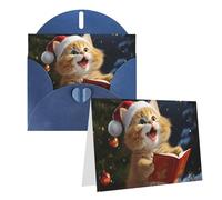 PPTHSNVB Biglietti di auguri con busta, biglietti vuoti con simpatico gatto che canta canti natalizi divertenti biglietti di ringraziamento 10,2 x 15,2 cm biglietto di compleanno Get Well biglietti