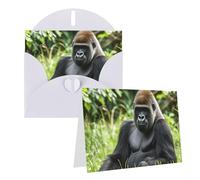 PPTHSNVB Biglietti di auguri con busta, biglietti vuoti Gorilla in the Grass Funny Thank You, 10,2 x 15,2 cm, biglietto di auguri per auguri di compleanno, per insegnanti di nozze, San Valentino