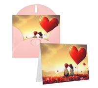 PPTHSNVB Biglietti di auguri con busta, biglietti vuoti per appunti, coppia d'amore, divertente, biglietto di ringraziamento, 10,2 x 15,2 cm, biglietto di compleanno per insegnanti di matrimonio, San