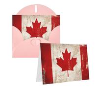 PPTHSNVB Biglietti di auguri con busta, biglietti vuoti retrò con bandiera del Canada, divertente biglietto di ringraziamento, 10,2 x 15,2 cm, biglietto di auguri vuoto per insegnanti di nozze, San