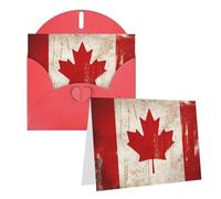 PPTHSNVB Biglietti di auguri con busta, biglietti vuoti retrò con bandiera del Canada, divertente biglietto di ringraziamento, 10,2 x 15,2 cm, biglietto di auguri vuoto per insegnanti di nozze, San