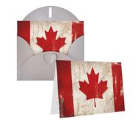 PPTHSNVB Biglietti di auguri con busta, biglietti vuoti retrò con bandiera del Canada, divertente biglietto di ringraziamento, 10,2 x 15,2 cm, biglietto di auguri vuoto per insegnanti di nozze, San