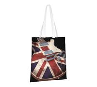 PPTHSNVB Borsa da donna in tela con bandiera britannica, riutilizzabile, per la spesa, con manici