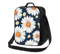 PPTHSNVB Borsa per il pranzo con motivo a margherite, per donne e uomini, adulti, isolata, a prova di perdite, riutilizzabile, con tracolla regolabile, per lavoro e viaggi