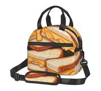 PPTHSNVB Borsa per il pranzo con panini al formaggio, per donne e uomini, adulti, isolata, a prova di perdite, riutilizzabile, con tracolla regolabile, per lavoro e viaggi