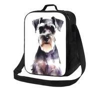 PPTHSNVB Borsa termica per il pranzo con schnauzer ben educata, per donne e uomini, adulti, isolata, a prova di perdite, riutilizzabile, con tracolla regolabile, per lavoro e viaggi