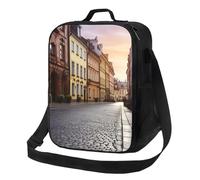 PPTHSNVB Borsa termica per il pranzo del centro storico della Polonia, per donne e uomini, adulti, isolata, a prova di perdite, riutilizzabile, con tracolla regolabile, per lavoro e viaggi