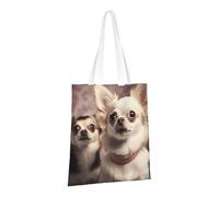 PPTHSNVB Carino Chihuahua Canvas Tote Bag per le Donne Riutilizzabile Shopping Borse della spesa con Manici Borse di Panno