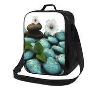 PPTHSNVB Cobblestone Zen Flowers - Borsa per il pranzo per donne e uomini, adulti, isolata, a prova di perdite, riutilizzabile, con tracolla regolabile, per lavoro e viaggi