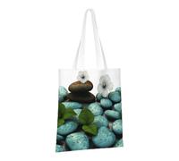 PPTHSNVB Cobblestone Zen Flowers Canvas Tote Bag per le donne Riutilizzabile Shopping Borse della spesa con manici Borse di stoffa