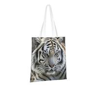 PPTHSNVB Cool Cheetah Leopard Canvas Tote Bag per le Donne Riutilizzabili Shopping Borse della spesa con Manici Borse di Panno, Tigre Bianca e Nera, One Size