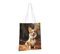 PPTHSNVB Due elefanti Canvas Tote Bag per le Donne Riutilizzabili Shopping Borse della spesa con Manici Borse di Panno, Cane Corgi, One Size