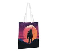 PPTHSNVB Due elefanti Canvas Tote Bag per le Donne Riutilizzabili Shopping Borse della spesa con Manici Borse di Panno, Cool Astronauta, One Size