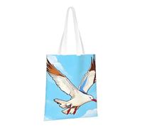 PPTHSNVB Magico Design Norrena Rune Bussola Tote Bag per le Donne Riutilizzabile Shopping Borse della spesa con Manici Borse di Panno, Gabbiani volanti, Taglia unica