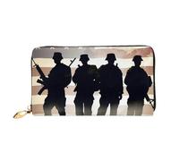 PPTHSNVB Portafoglio da donna con stampa note musicali grande capacità porta carte di credito zip telefono frizione donna borsa da viaggio, Giornata delle forze armate americane, One Size, Classico