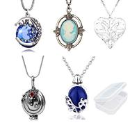 PPX 5 Pezzi The Vampire Diaries Collane per i Fan Collana Katherine per Escursioni a Piedi Diurne - La Catena Della Collana di Verbena può Aprire L'accessorio per Costume in Argento con Scatola