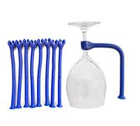 PPX Supporti Reggi Bicchieri da Vino, in Silicone, per Cestelli della Lavastoviglie, per Mantenere i Calici di Vino al Sicuro- Blu (8)
