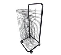 PPXCZZ Mobile Art - Scolapiatti con 20-35 ripiani in filo, supporto per pittura in metallo per aule e studio, nero (35 strati)