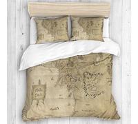 PPYQQ Set di biancheria da letto morbido, comodo e confortevole, con copripiumino "Il Signore degli Anelli", mappa della Terra di Mezzo, in microfibra, facile da pulire (dimensioni: 200 x 200 cm)