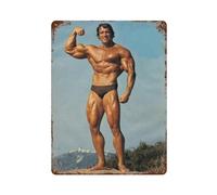 PPZEBDYB Poster con attore Arnold Schwarzenegger Bodybuilding Decorazione da parete Poster in metallo latta moderna decorazioni per bar 40 x 30 cm
