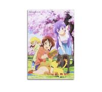 PPZEBDYB Poster decorativo da parete a tema anime, stampa artistica su tela, motivo: Tre foglie, moderno, per camera da letto, 20 x 30 cm