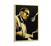 PPZEBDYB Poster decorativo da parete con artista Ray Charles su tela, stampa moderna, per camera da letto, 30 x 45 cm