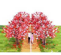 PQ Bees Biglietto di anniversario romantico con albero a forma di cuore pop-up, 15,2 x 20,3 cm, biglietti per anniversario di matrimonio, San Valentino, biglietto regalo 3D per lei, lui, marito