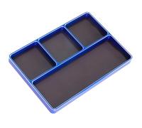 Pqahffowr 1/10 1/8 RC Modello di Auto in Metallo CNC A Griglie Semplice Scatola di Immagazzinaggio del Disco A Vite Dado in Metallo Vassoio per di Ricambio Blu