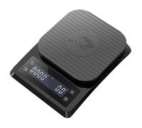 Pqahffowr 1 Bilancia da caffè digitale con timer - Bilancia con cuscino in silicone in plastica nera per macchina a goccia a goccia 0,1 g bilancia ad alta precisione