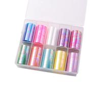 Pqahffowr 10 Rotoli di per Unghie Nail Foil per Unghie Olografici per Nail Art.