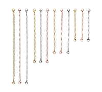 Pqahffowr 12 Pezzi in Acciaio Inossidabile Collana Extender Bracciale Extender Chain Set 4 Lunghezza : 6 Pollici 4 Pollici 3 Pollici 2 Pollici (4, 4, 4 Rosa)