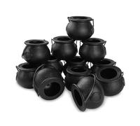 Pqahffowr 12 Pezzi Mini Calderone Nero con Maniglia Mini Calderone Strega Halloween Barattolo di Caramelle per Halloween