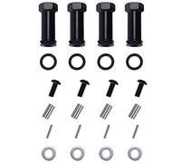 Pqahffowr 12Mm Ruota in Alluminio Adattatori Estensione lunga 29Mm Parti di Conversione Auto per 1/12 12428 12423 Nero