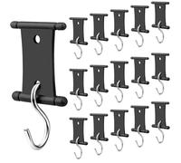 Pqahffowr 16pcs Clip di Luce per RV Ganci Da Tendalino, Supporti Luce Auto Doppio Lato Ganci Della Da Sola Staffa Luce Gancio Nero