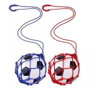 Pqahffowr 2 Pezzi Allenatore Calcio Calcio Rete Allenatore Torna Calcio Aiuto Allenamento Allenamento Solista Calcio Blu + Rosso