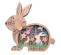 Pqahffowr 2022 Decorazione di Pasqua per La Casa Coniglietto di Pasqua nel Legno HA Condotto LA Luce del Mestiere di Pasqua Coniglietto di Pasqua Ornamento Decor Lampada,1