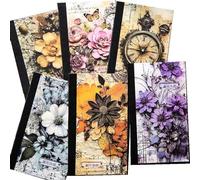 Pqahffowr 240 Pezzi di Carta Scrapbooking Stile Maglie per Rifornimenti di Giornali Indesiderabili Carta di Taglio Fiori Vintage per Kit di Registrazione