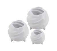 Pqahffowr 3 Pezzi Stampo Candela A Sfera Rotante Stampi Candela Intagliata A Spirale Stampi Candela Aromaterapica in Silice Fai da Te Fatti A Mano in 3D Stampi in in Resina