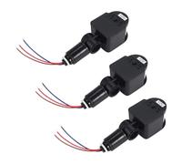 Pqahffowr 3 Rivelatori di Movimento Nero Rilevatore di Movimento Interruttore di Luce Esterna Pir Corrente Continua 12V Sensore di Movimento Sensore Pir